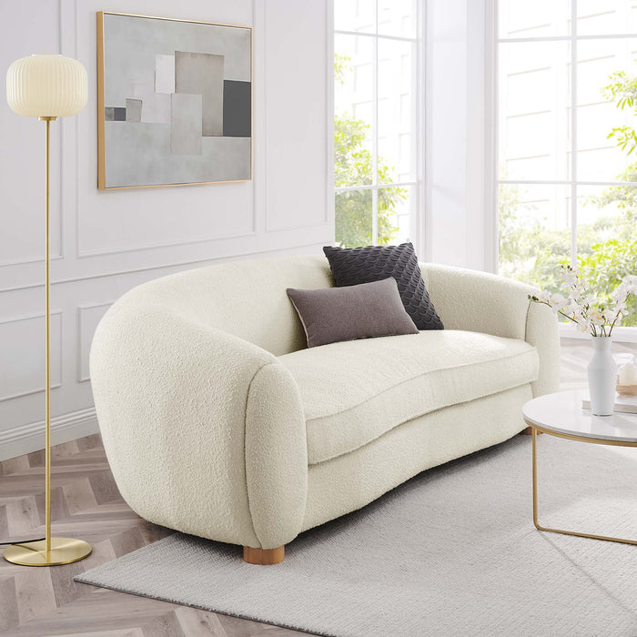 Abundant Boucle Upholstered Fabric Sofa