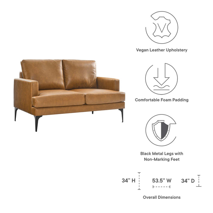 Evermore Vegan Leather Loveseat