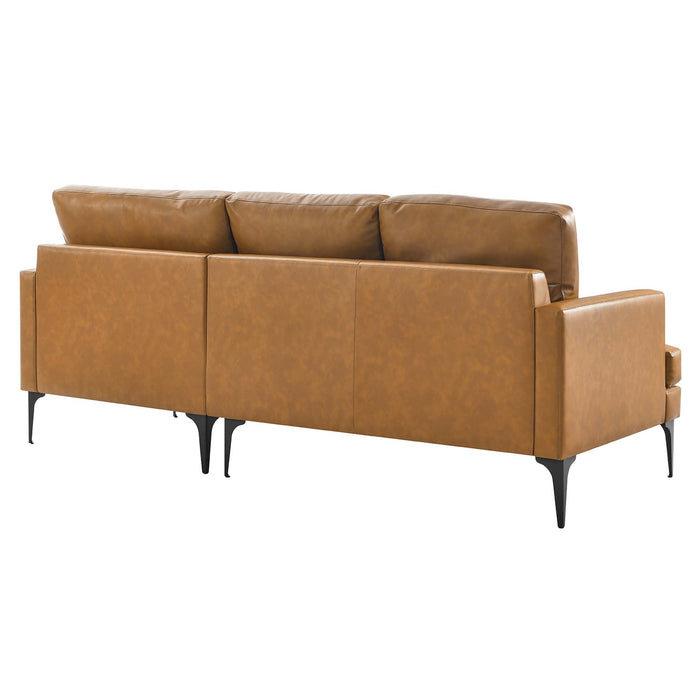 Evermore Right-Facing Vegan Leather Sectional Sofa