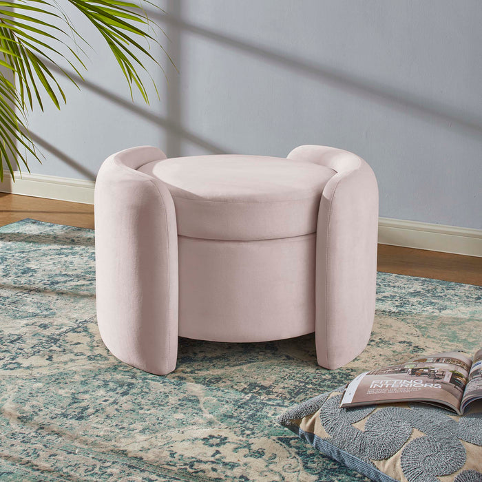 Nebula Upholstered Performance Velvet Ottoman