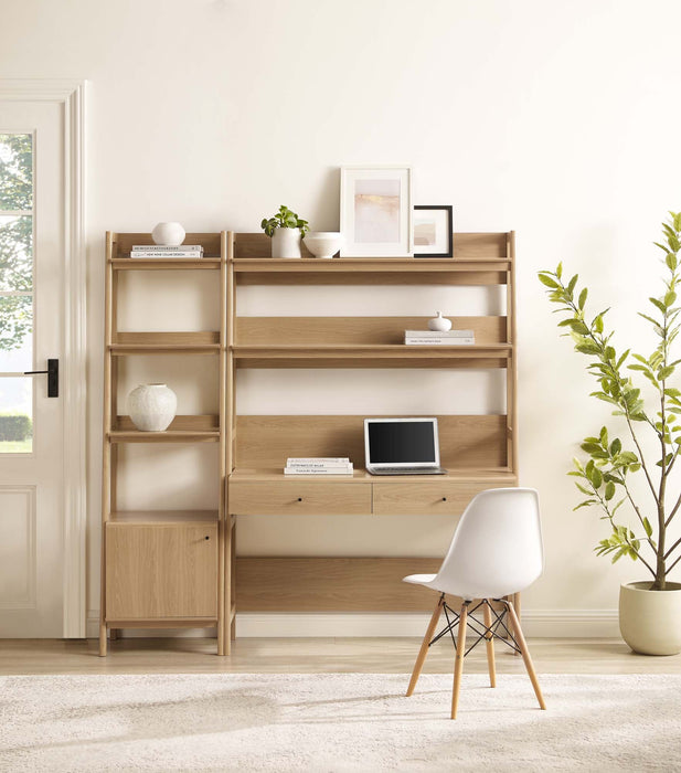 Bixby 2-Piece Wood Office Desk and Bookshelf