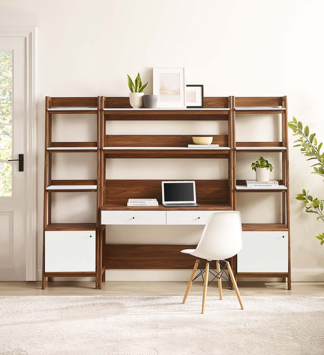 Bixby 3-Piece Wood Office Desk and Bookshelf