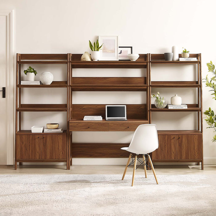 Bixby 3-Piece Wood Office Desk and Bookshelf