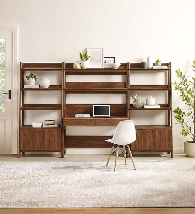 Bixby 3-Piece Wood Office Desk and Bookshelf