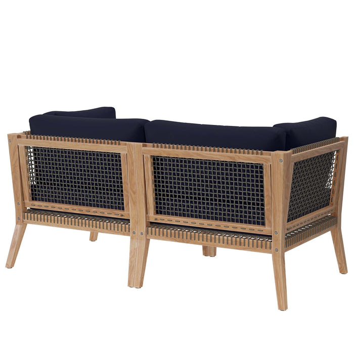 Clearwater Outdoor Patio Teak Wood Loveseat