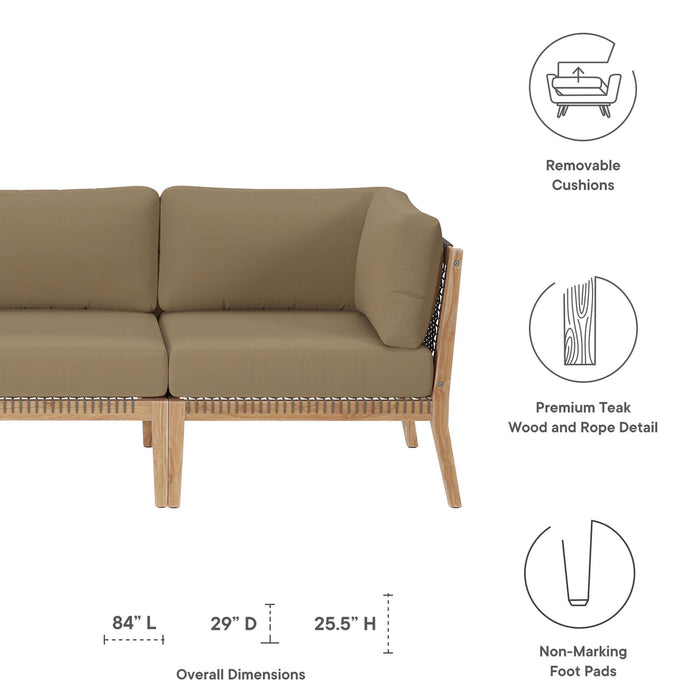 Clearwater Outdoor Patio Teak Wood Sofa