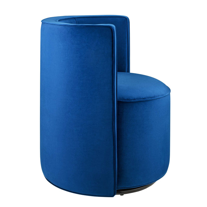 Della Performance Velvet Fabric Swivel Chair