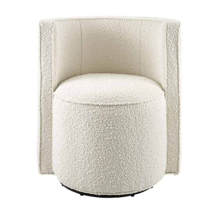 Della Boucle Fabric Swivel Chair