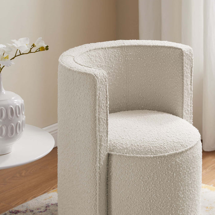 Della Boucle Fabric Swivel Chair