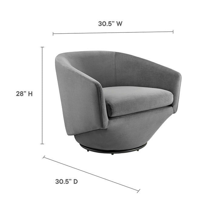 Series Performance Velvet Fabric Swivel Chair