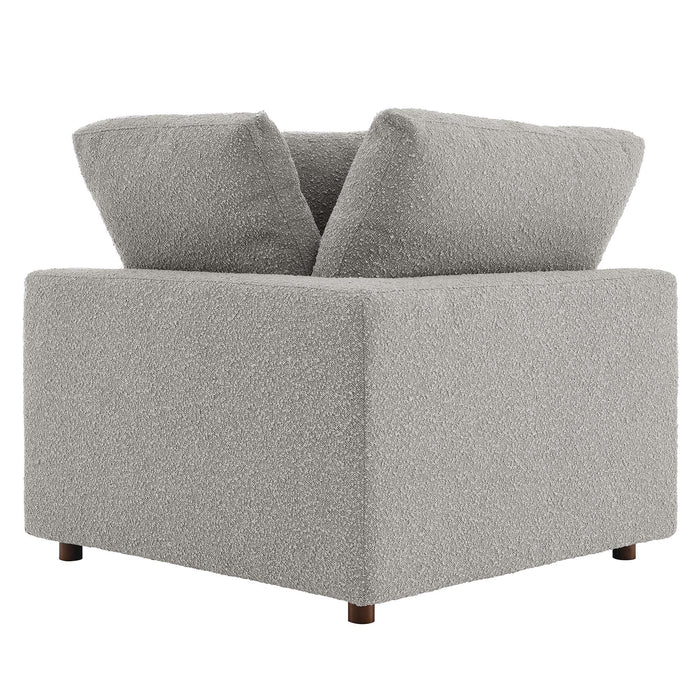 Commix Down Filled Overstuffed Boucle Fabric Corner Chair