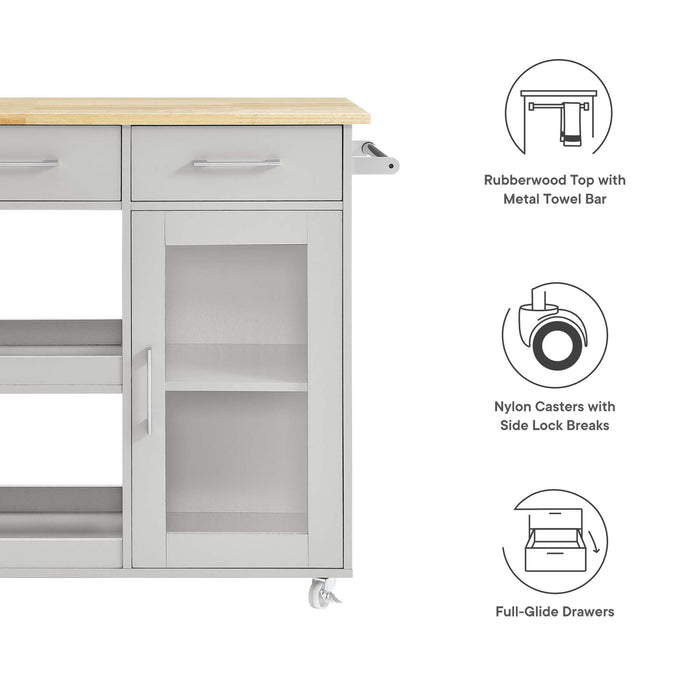 Culinary Kitchen Cart With Towel Bar