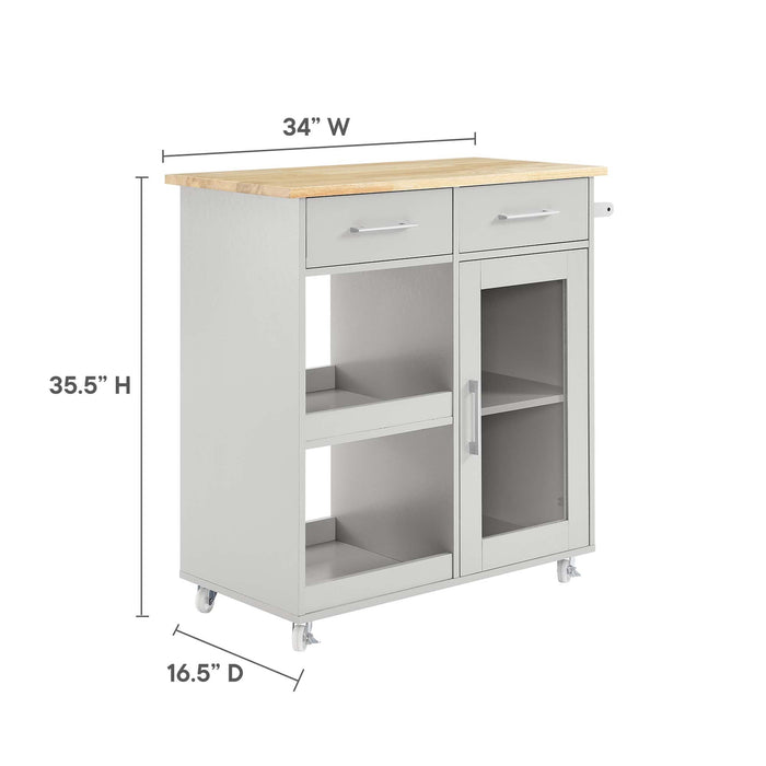 Culinary Kitchen Cart With Towel Bar