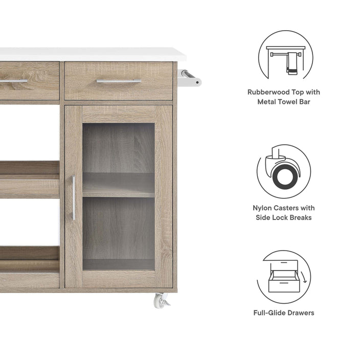 Culinary Kitchen Cart With Towel Bar