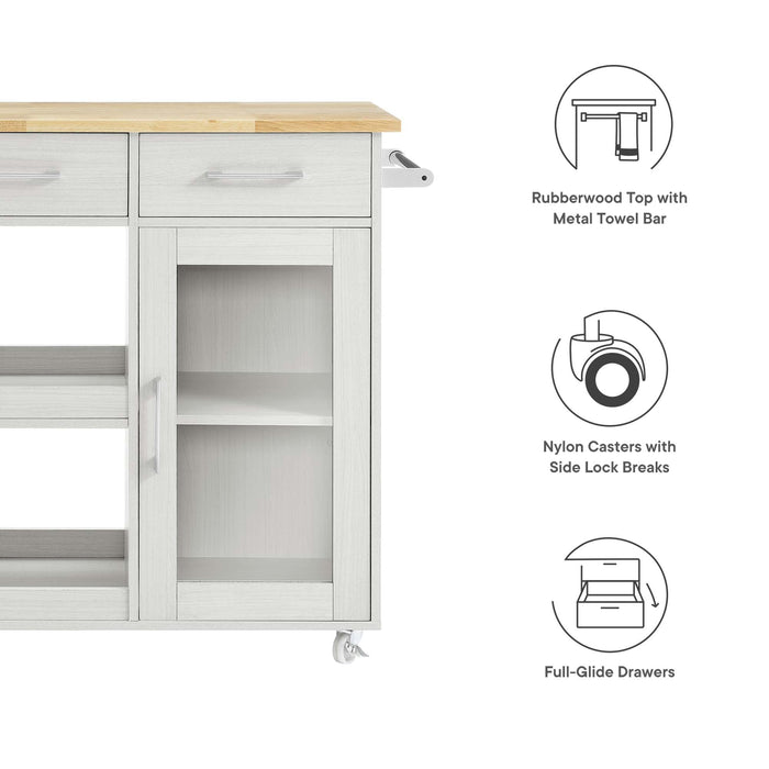 Culinary Kitchen Cart With Towel Bar