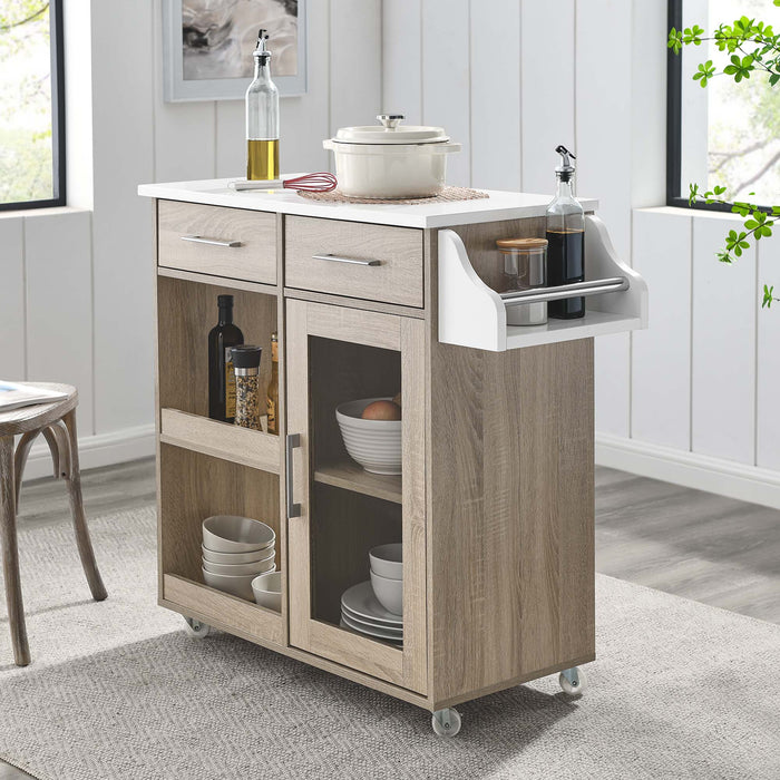 Culinary Kitchen Cart With Spice Rack