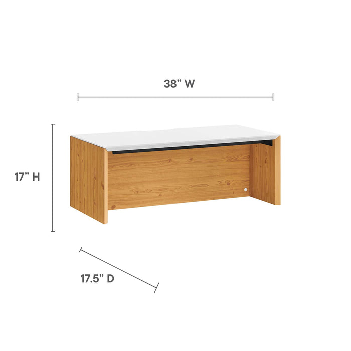 Kinetic 38" Wall-Mount Office Desk With Cabinet and Shelf