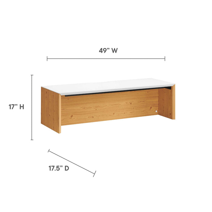 Kinetic 49" Wall-Mount Office Desk With Cabinet and Shelf