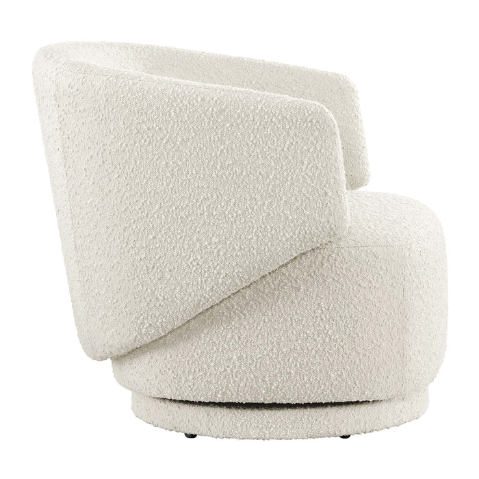 Celestia Boucle Fabric Swivel Chair