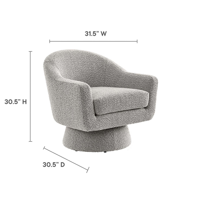 Astral Boucle Fabric Swivel Chair