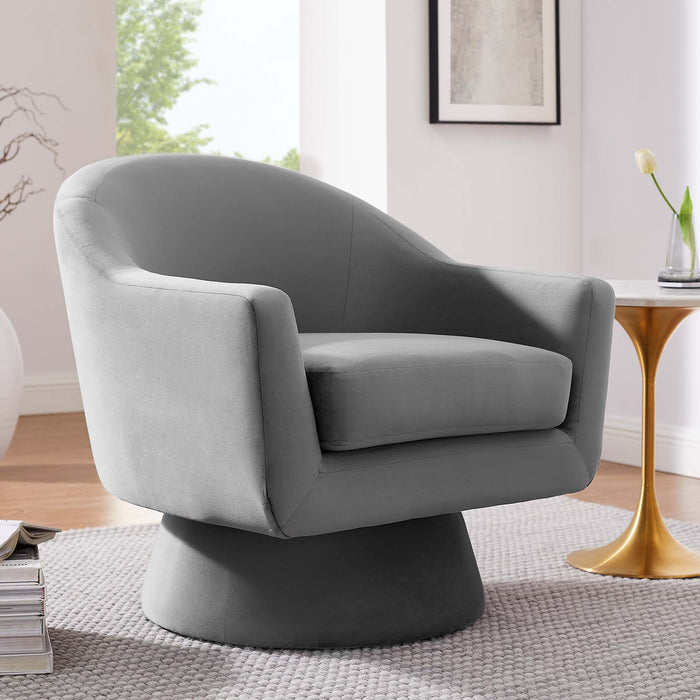 Astral Performance Velvet Swivel Chair