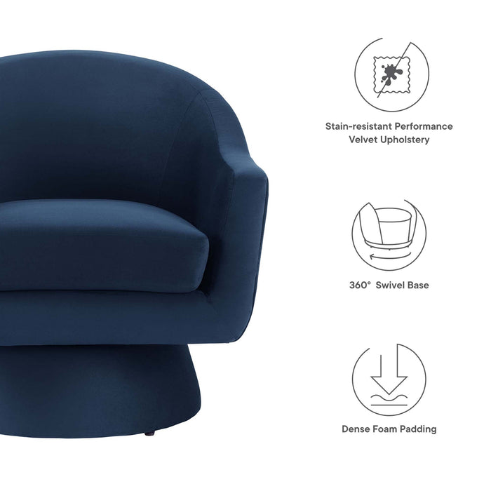 Astral Performance Velvet Swivel Chair