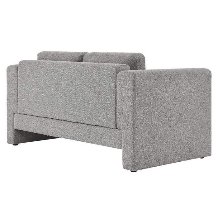 Visible Boucle Fabric Loveseat