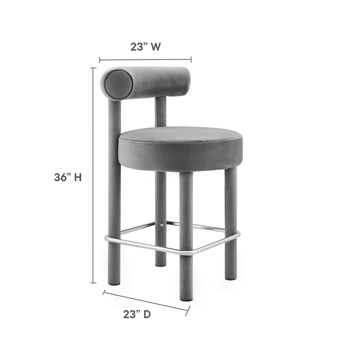 Toulouse Performance Velvet Counter Stool