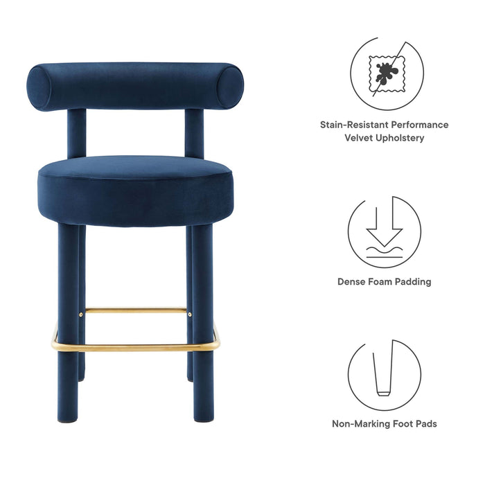 Toulouse Performance Velvet Counter Stool