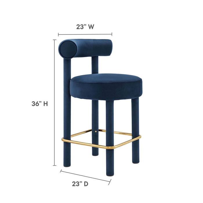 Toulouse Performance Velvet Counter Stool