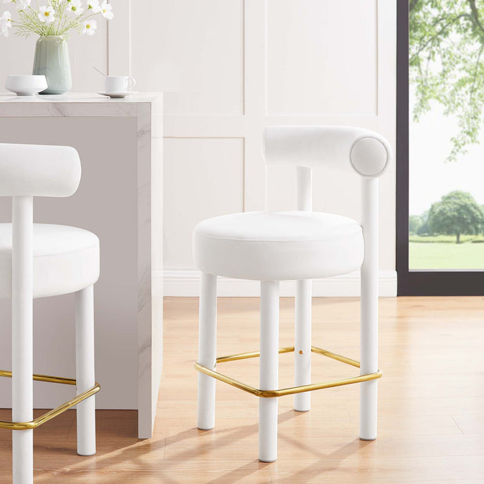 Toulouse Performance Velvet Counter Stool