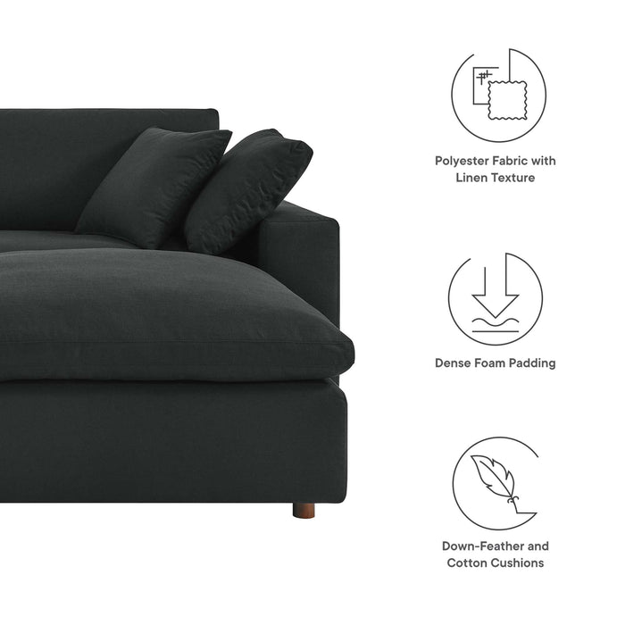 Commix Down Filled Overstuffed Sectional Sofa and Ottoman Set