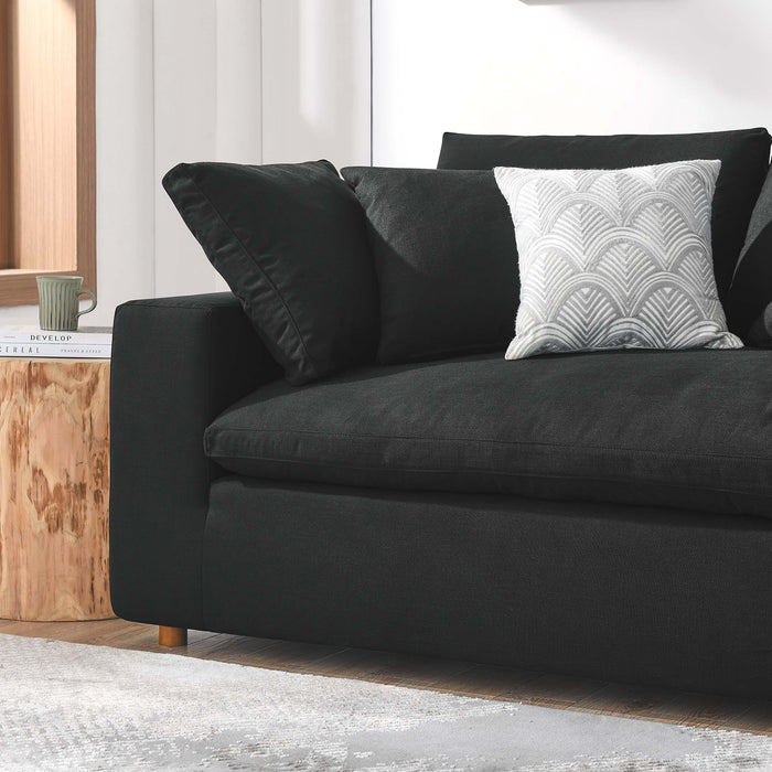 Commix Down Filled Overstuffed Sectional Sofa and Ottoman Set