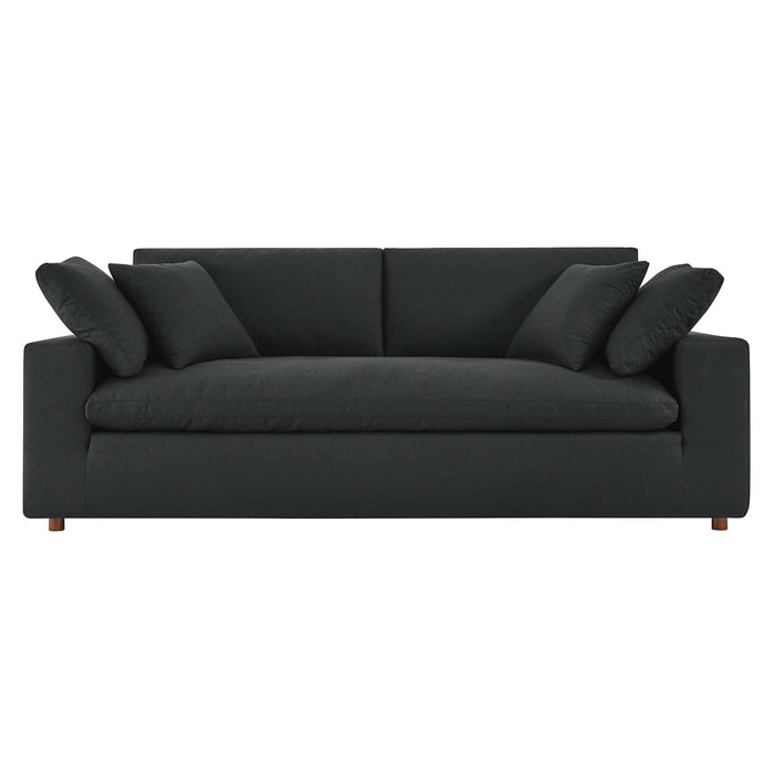 Commix Down Filled Overstuffed Sectional Sofa and Ottoman Set