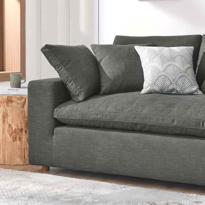 Commix Down Filled Overstuffed Sectional Sofa and Ottoman Set