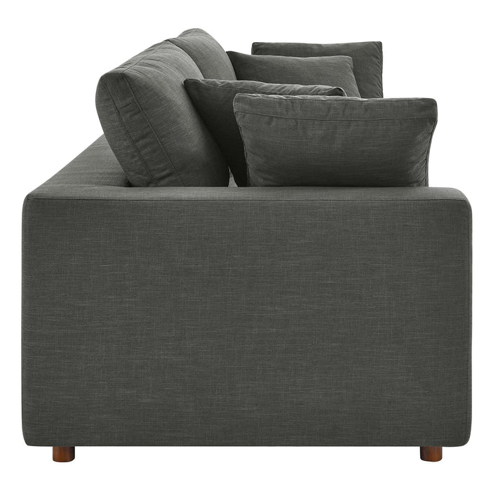 Commix Down Filled Overstuffed Sectional Sofa and Ottoman Set