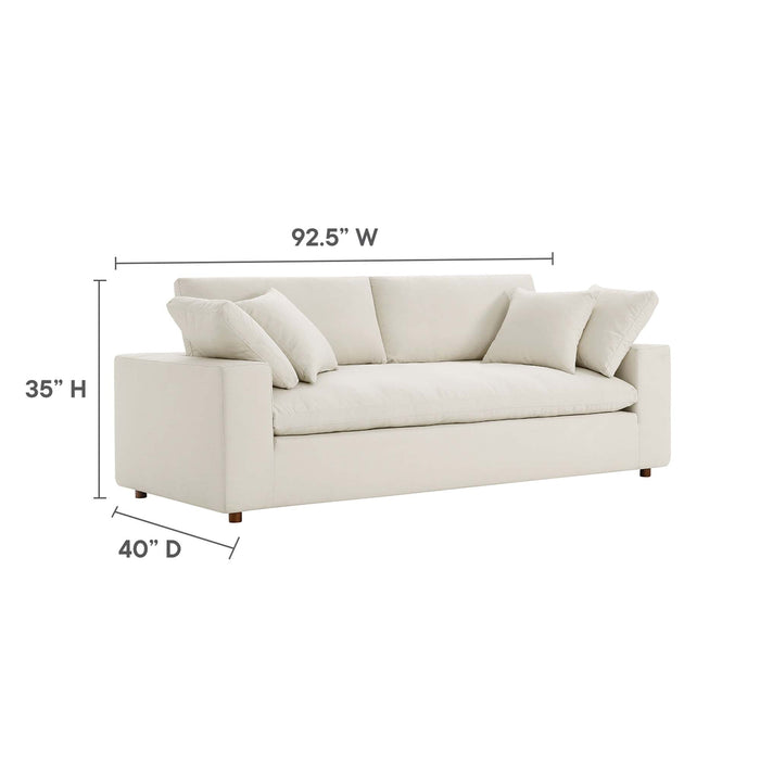 Commix Down Filled Overstuffed Sectional Sofa and Ottoman Set