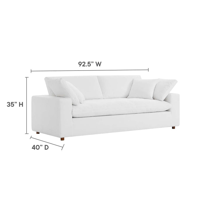 Commix Down Filled Overstuffed Sectional Sofa and Ottoman Set