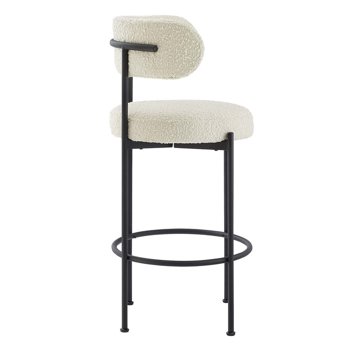 Albie Boucle Fabric Bar Stools - Set of 2