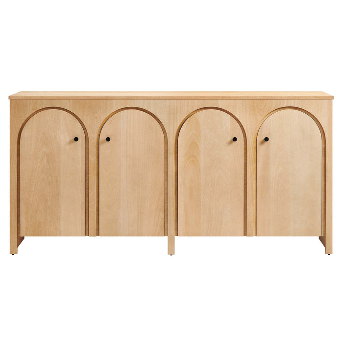 Appia Wood Grain 4-Door Sideboard Storage Cabinet