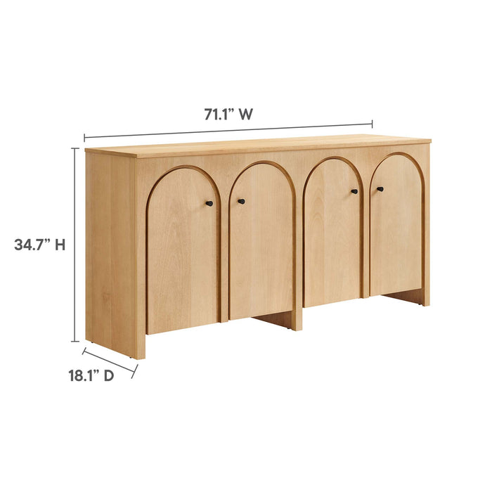 Appia Wood Grain 4-Door Sideboard Storage Cabinet