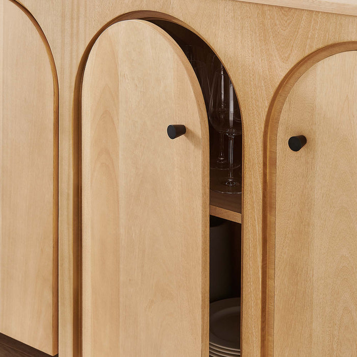 Appia Wood Grain 4-Door Sideboard Storage Cabinet