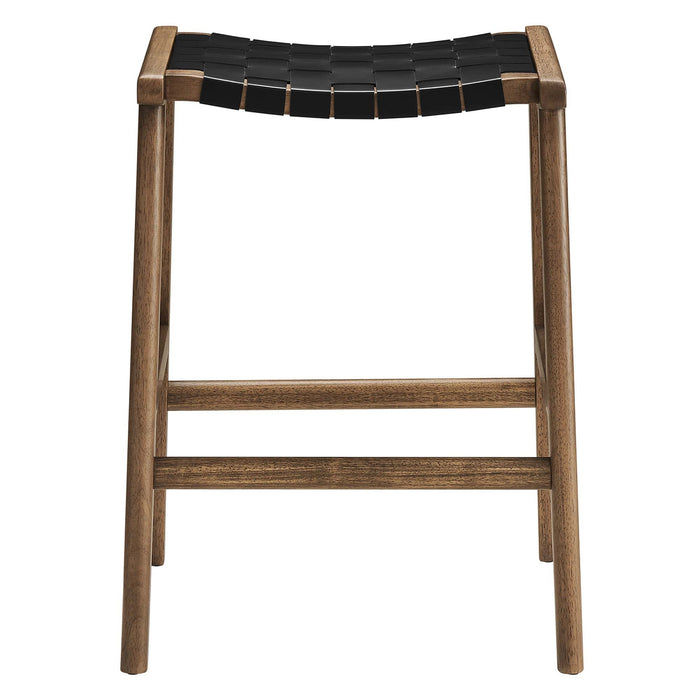 Saoirse Faux Leather Wood Counter Stool - Set of 2