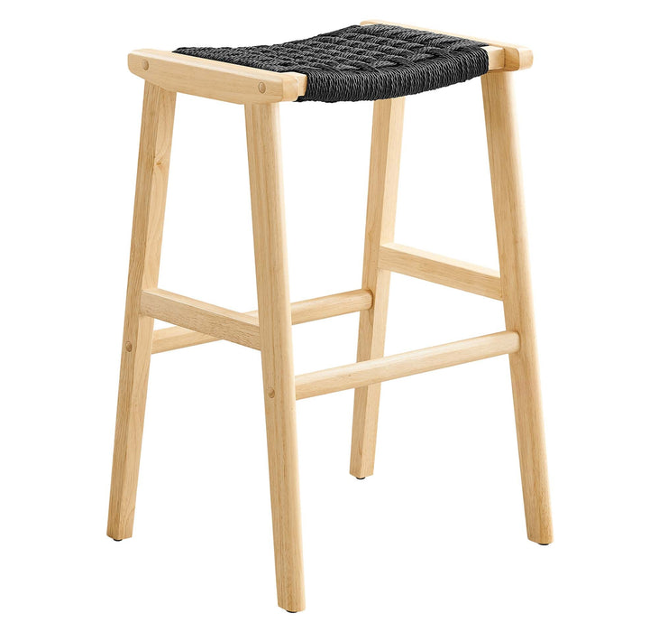 Saoirse Woven Rope Wood Bar Stool - Set of 2