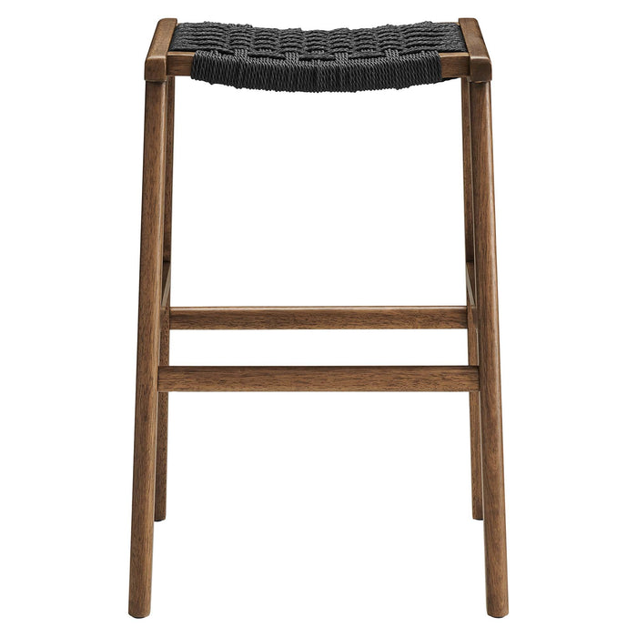 Saoirse Woven Rope Wood Bar Stool - Set of 2