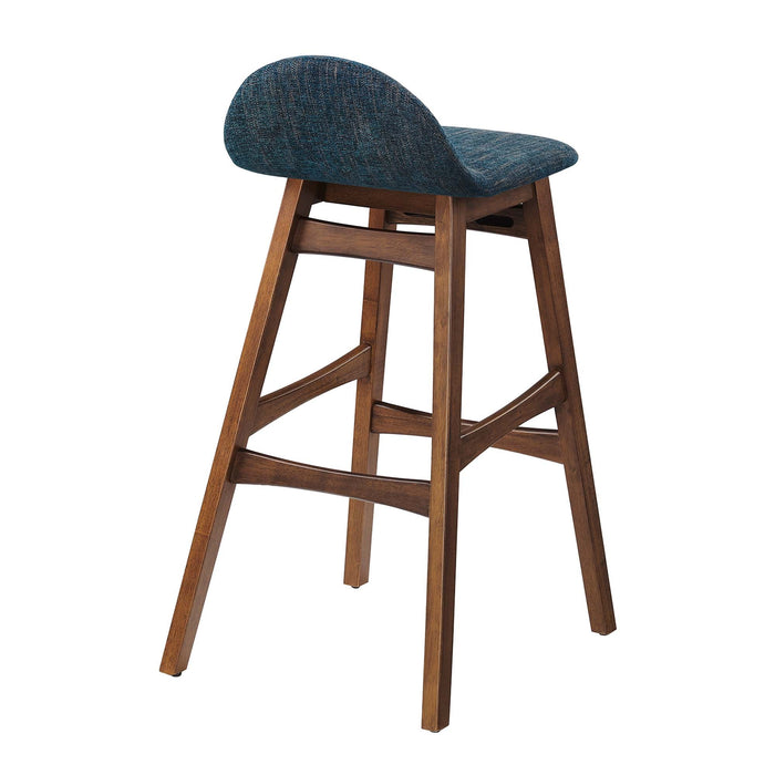 Juno Heathered Fabric Wood Bar Stool - Set of 2