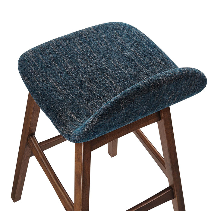 Juno Heathered Fabric Wood Bar Stool - Set of 2