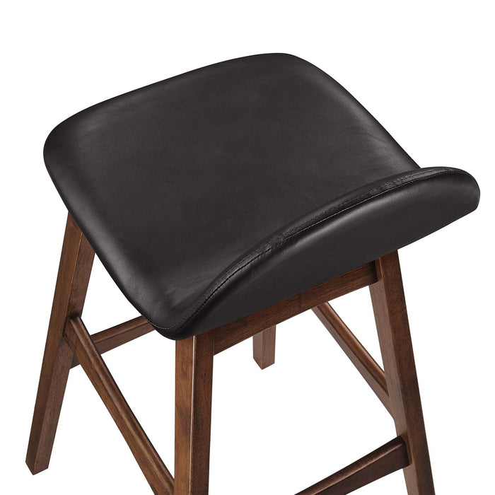 Juno Vegan Leather Wood Bar Stool - Set of 2