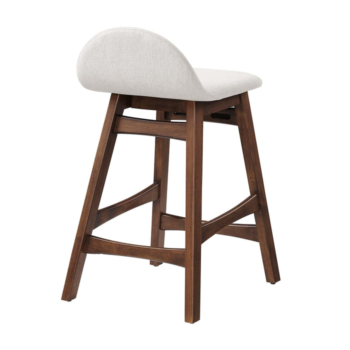 Juno Heathered Fabric Wood Counter Stool - Set of 2