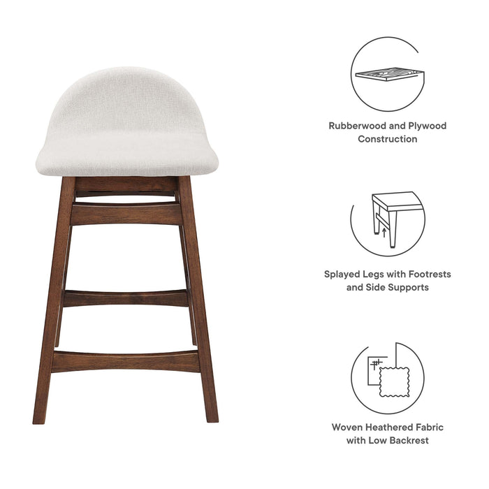 Juno Heathered Fabric Wood Counter Stool - Set of 2